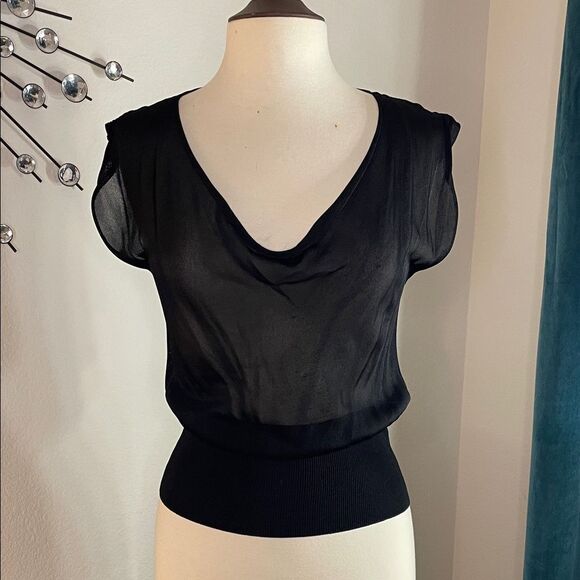 Banana Republic Elegant Black Sheer blouse | size S - Picture 2 of 7